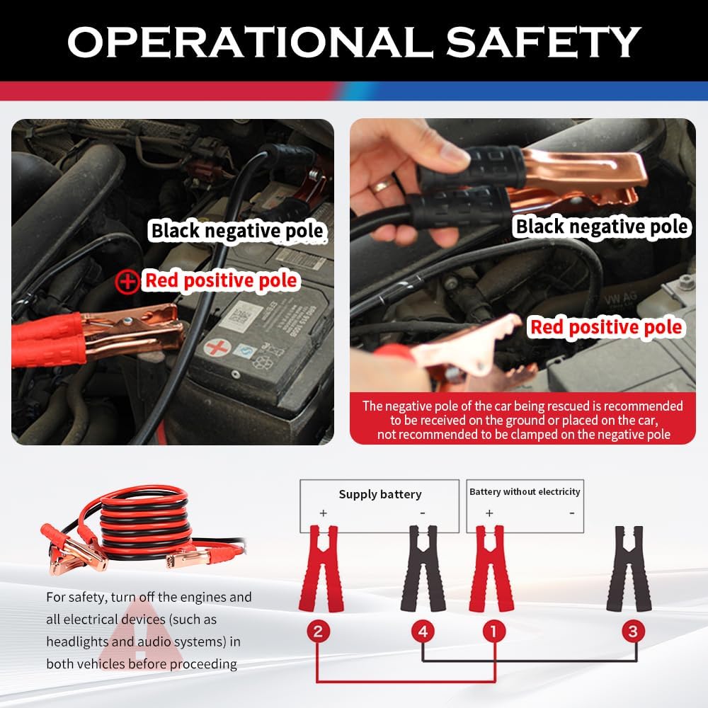 67" 150A Car Jumper Cables Heavy Duty,Automotive Battery Jumper Cables with Alligator Clips for Jump Starting Dead or Weak Batteries,Portable Jumpers Cable Kit for Most Vehicles