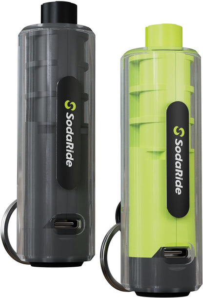 SodaRide Window Breaker Seatbelt Cutter with Flashlight,3 in 1 Car Escape Tool Key Chain,Safe Hammer Glass Breaker Under Water,2 Pack, Black Green