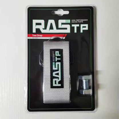 RASTP High Strength Racing Tow Strap, Tow Hook Fit for Front or Rear Front Bumper Decorative Trailer Belt (Black)