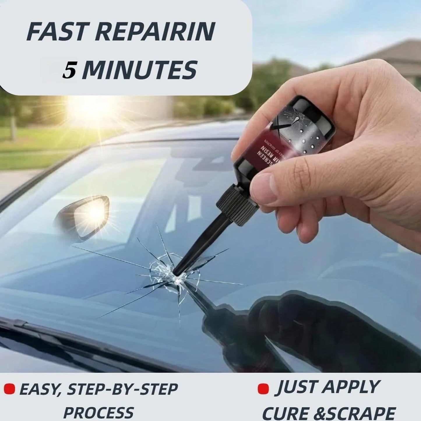 2026 Latest Windshield Repair Kit,Glass Crack Repair Kit,Nano Glass Repair Liquid, Quick Windshield Repair for Chips and Cracks,All Crack Types Windshield Repair Kit,Bulls-Eye and Star Crack.