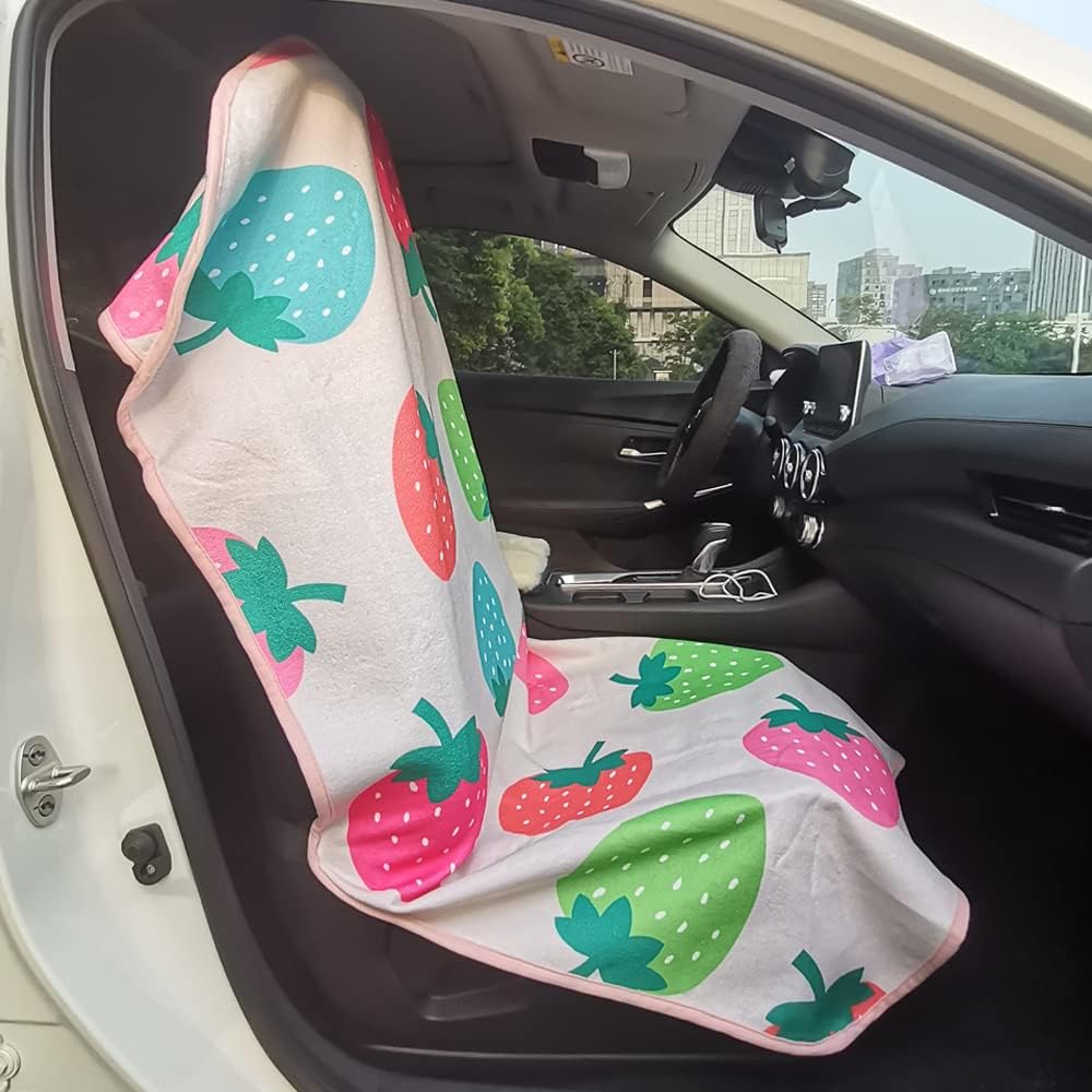 Car Seat Cover Protector Front Seats,for Gym Workout,Running,Swimming,Beach and Hiking,Waterproof Sweat Towel Bucket Seat Covers for Cars SUV Trucks (Black, 1Pcs)