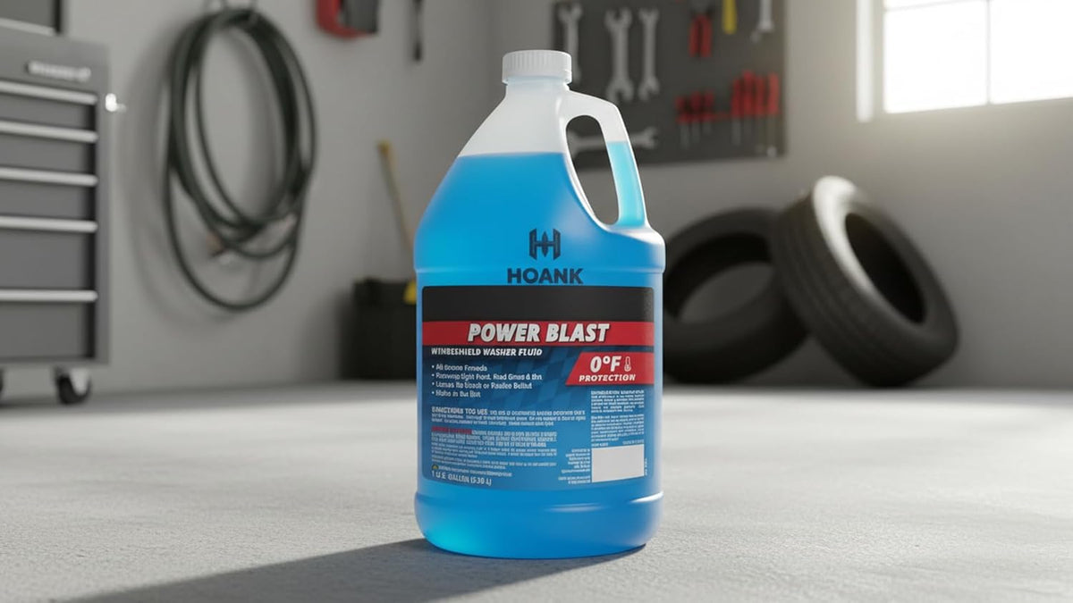 (6 Gallons) - Power Blast Windshield Washer Fluid, -20°F Protection, Blue, 1 Gallon Jug, Ready to Use (6 GALLONS, Blue Power Blast -20°F)