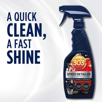 303 Products Speed Detailer - For All Exterior Automotive Surfaces - Instantly Shines And Protects Paint - Cleans Between Washes - UV Protection, 16 fl. oz. (30216CSR) Packaging May Vary