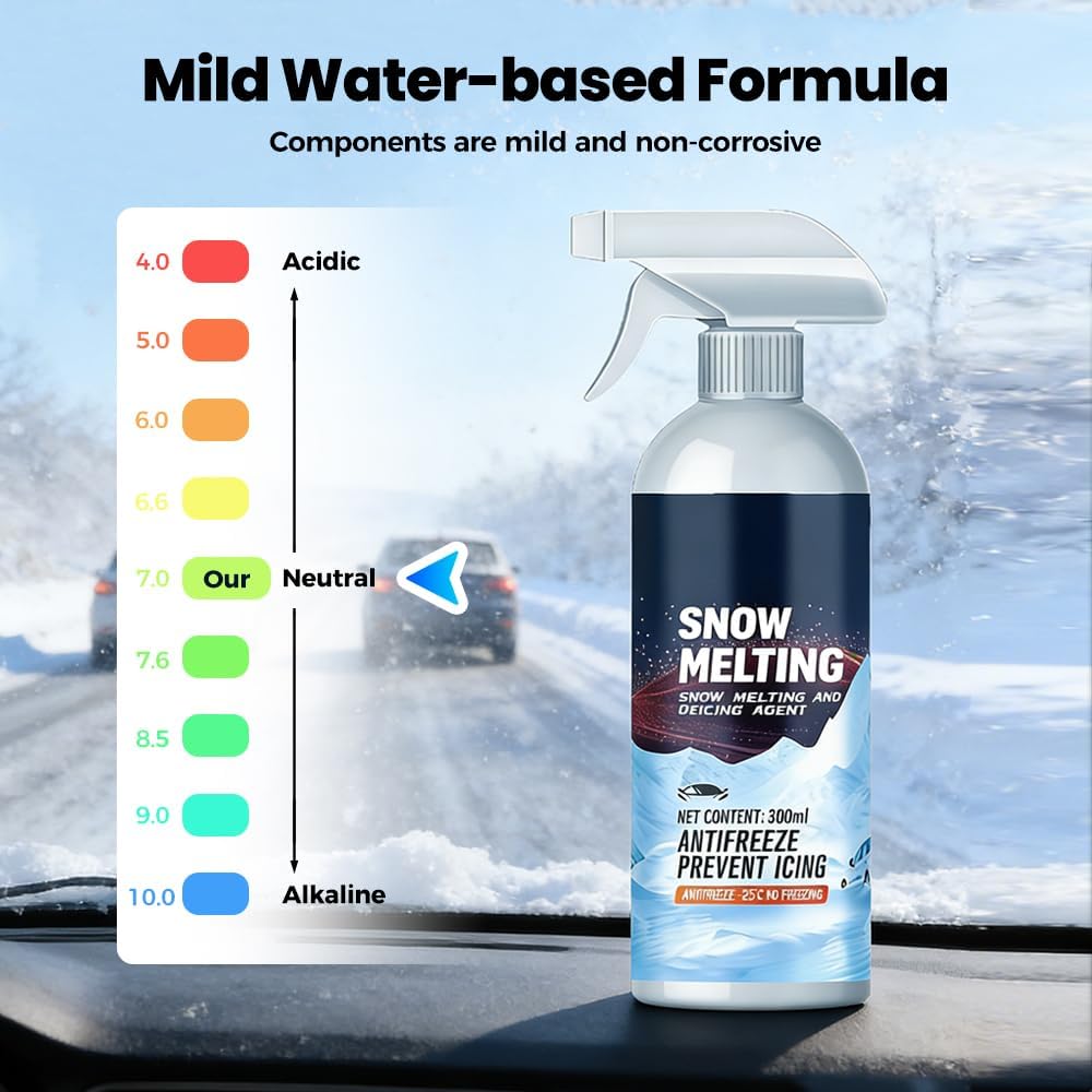 Deicing Spray 300ml,Deicer for Car Windshield,Deicing Agent,Antifreeeze Prevent Icing,Snow Melting Spray for Car Windows,Car Winter Essentials,Quick Ice & Snow Melting Spray (2pcs)