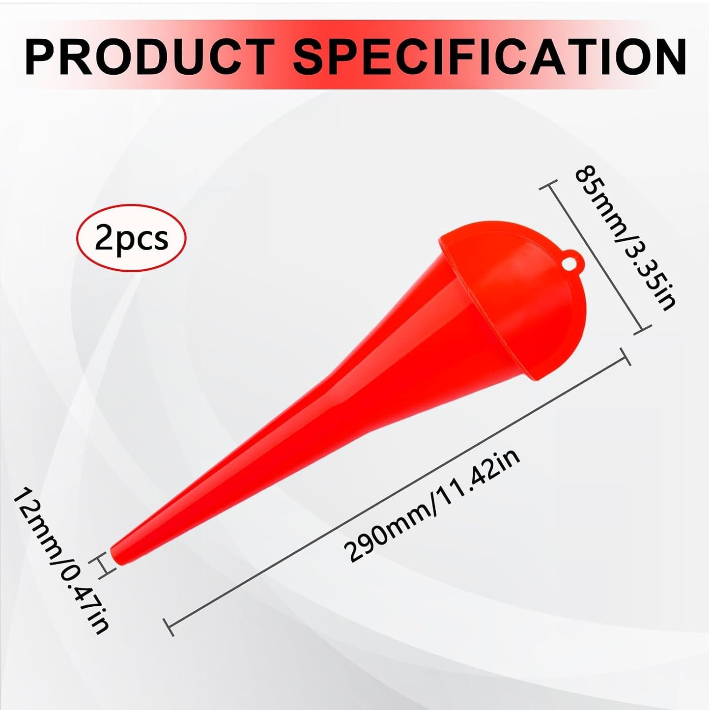 Long-Neck Oil Funnel for Automotive – Multi-Function Plastic Funnel for Oil, Gas & Lubricants – Universal Car Accessory (Black (1-Pack))