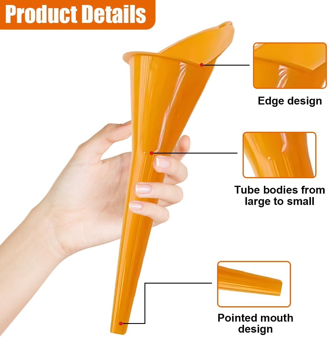 Long Neck Oil Funnel, Plastic Spill Saver Funnels, Multi-Function Funnel for All Automotive Oils, Water, Diesel Fuel, Lubricants, Engine Oils, Kerosene and Other Liquids (BL&2PCS)