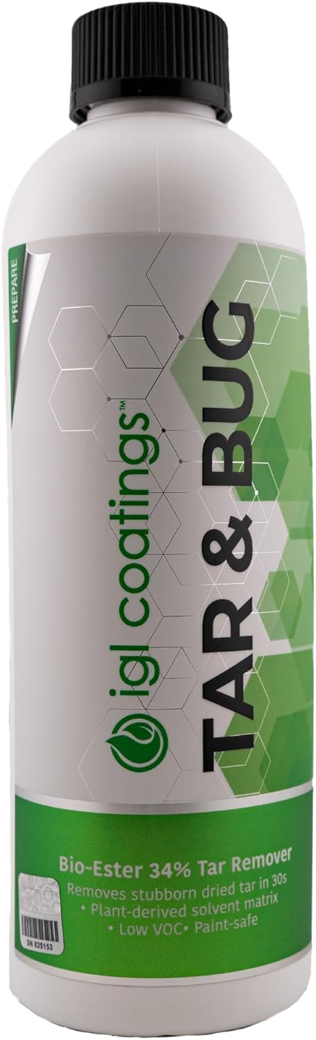 IGL Coatings Tar & Bug – 500ml Bio-Ester Formula, Fast 30-Second Tar & Debris Removal, Biodegradable, Low VOC, No Naphtha or D-Limonene – Safe on Paint, Metal, Glass & Coated Services