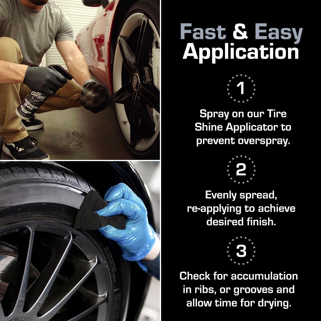 Ethos Graphene Shine - Trim & Tire Shine Spray, High Sheen, Non Greasy, Sling Free Finish! Conditions and Protects Rubber with UV Protection (16 Oz)