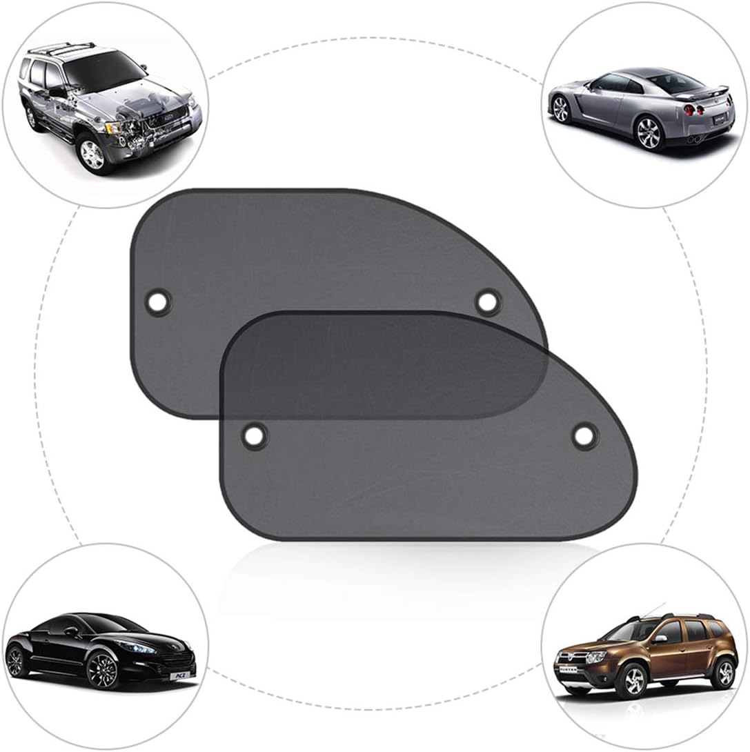 2 Pack Universal Car Window Shade, Cling Sunshade - Sun, Glare and UV Rays Protection for Your Child - Baby Side Window Car Sun Shades, Blocks Over 98% of Harmful UV Rays (Large)