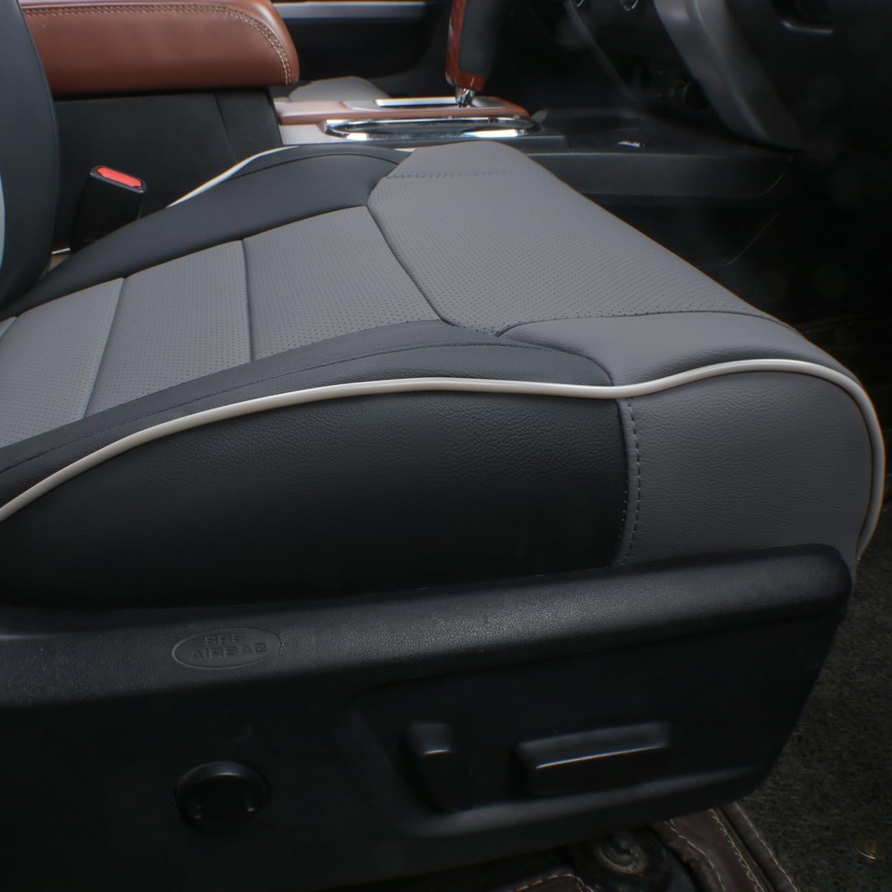 EKR Tacoma Car Seat Covers Custom Fit for Toyota Tacoma (Petrol) 2024 2025 2026 DoubleCab/CrewCab SR/SR5/TRD Sport/TRD Off-Road/Limited -Truck Seat Covers Full Set,Faux Leather(Black)
