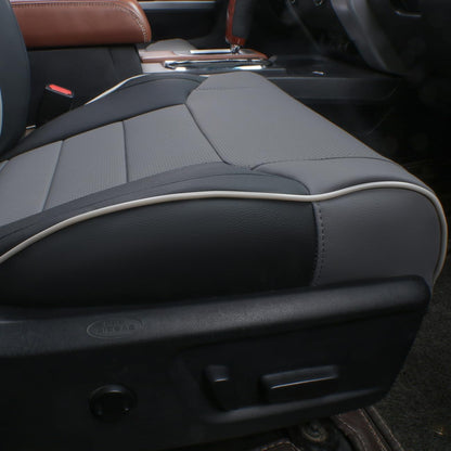 EKR Tacoma Car Seat Covers Custom Fit for Toyota Tacoma (Petrol) 2024 2025 2026 DoubleCab/CrewCab SR/SR5/TRD Sport/TRD Off-Road/Limited -Truck Seat Covers Full Set,Faux Leather(Black)