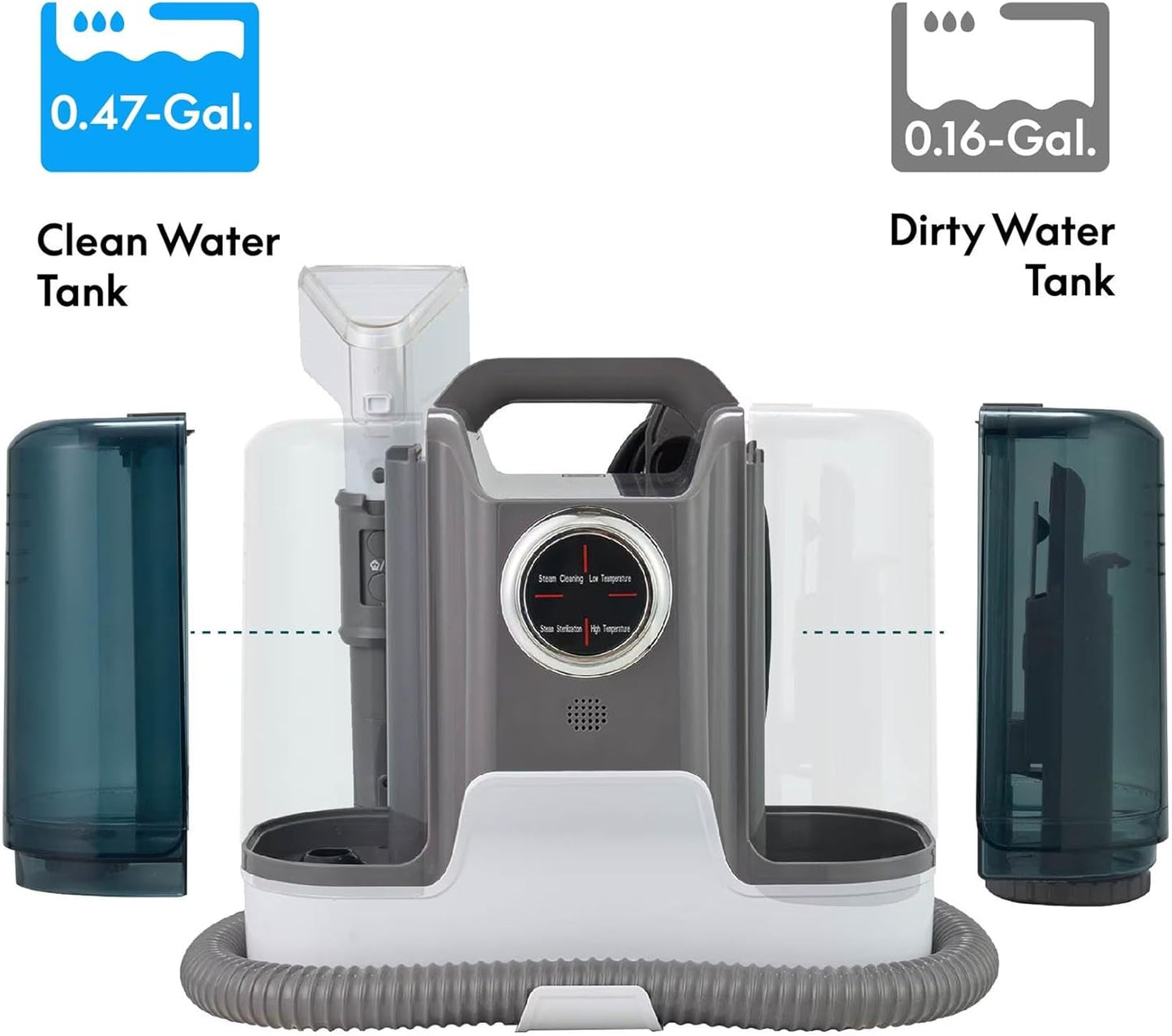 Small Car Seat Carpet Cleaner Machine for Home，Portable Hand Held Carpet Cleaner, Cars Steamer for Auto Detailing, Upholstery Furniture Steam Cleaners for Mattress Area Rugs Couch Sofas (White)