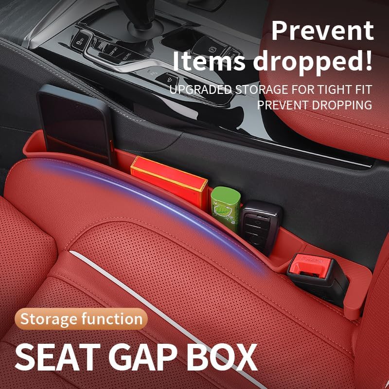 Car Seat Gap Filler, Seat Gap Organizer with Phone Holder, Car Seat Accessories, Car Organizer Fit Car SUV Truck-2PCS Black