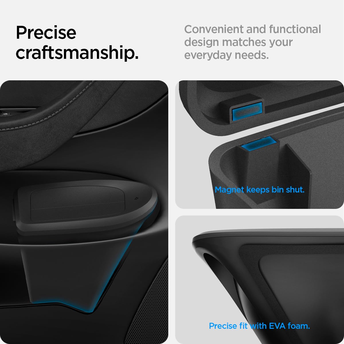 Spigen Door Pocket XL Car Trash Can [with Magnetic Lid] Waterproof Door Pocket Organizer 2025 2026 Tesla Model Y Juniper Premium & Performance Accessories - Driver Side Only