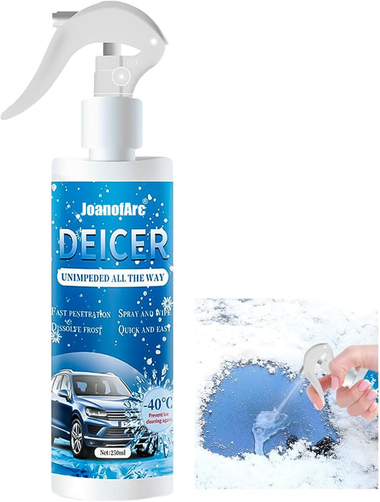 JoanofArc Deicer Spray for Car Windshield, Window Snow Spray, Instant Ice Melt, Deicer for Car Windshield, 250ml Multi-Purpose Melters, Winter Car Essentials for Fast Removing Snow, Ice and Frost