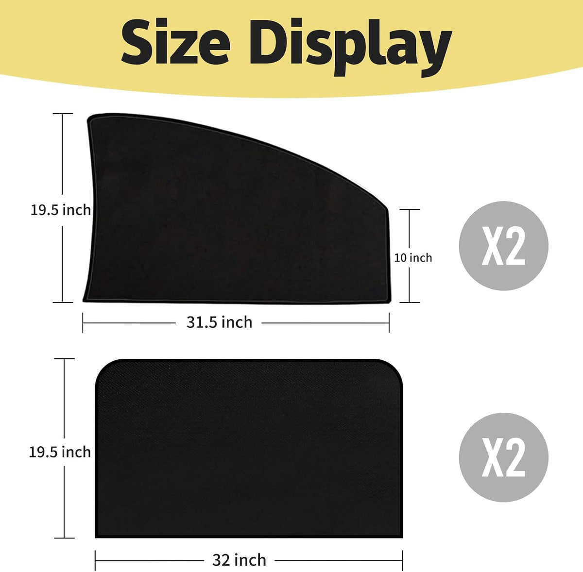 ZATOOTO Suede Car Window Shades 4PCS - Car Window Covers for Ultimate Privacy, UV Protection, and Heat Insulation, Side Window Sun Shade Perfect for Camping, Travel, Baby Safety, and Daily Use