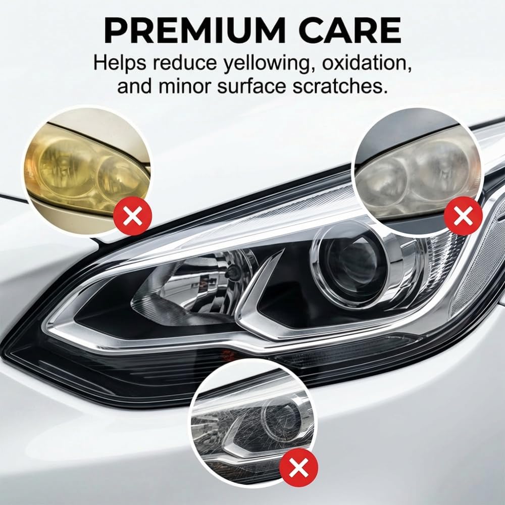 Advanced Car Headlight Restoration Kit, 2026 New Erase Yellowing & Oxidation Restores Clarity with Long-Lasting UV & Ceramic Shield, Headlight Cleaner, Headlight Restoration Spray (1)