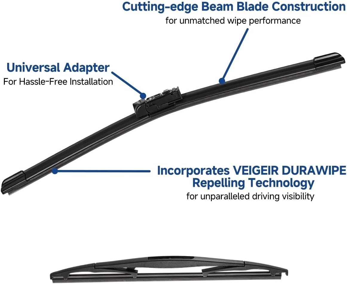 3 Pack Windshield Wiper Blades Compatible with Mazda CX-5 2017-2025 and CX-9 2016-2023, Front and Rear, 24" 18" 14" - Colors B