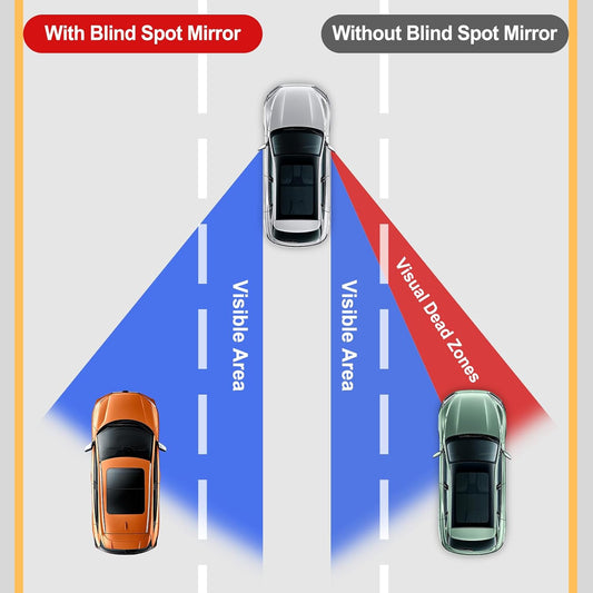 LivTee Blind Spot Car Mirror, HD Glass Frameless Convex Side Mirror Blindspot, Wide Angle Rear View Mirrors for SUVs, Trucks and RVs - Car Accessories