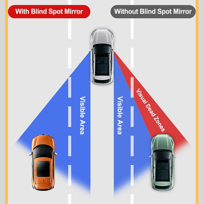 LivTee 2PCS Round Blind Spot Mirror, HD Glass and ABS Housing Convex Wide Angle Rearview Mirror with Adjustable Stick for Universal Car, Black