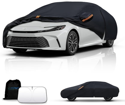 Car Cover Waterproof All-Weather,Outdoor Full Exterior Automobiles Sedan/Coupe (Length 186-193 inch) with Windshield Sun Shade Universal Fit Toyota Camry, Tesla Model 3, Accord etc