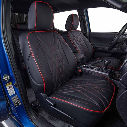 EKR Tacoma Car Seat Covers Custom Fit for Toyota Tacoma (Petrol) 2024 2025 2026 DoubleCab/CrewCab SR/SR5/TRD Sport/TRD Off-Road/Limited -Truck Seat Covers Full Set,Faux Leather(Black)