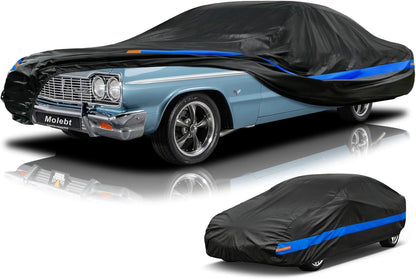 Car Cover Waterproof All Weather for Automobiles, Universal Fit Sedan Coupe Chevrolet Corvette/Camaro, Ford Mustang/Fusion, Honda Accord/Civic, KIA Optima, Hyundai Sonata, Nissan Maxima etc.