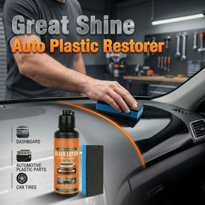 Car Plastic Restorer Ceramic Coating, Highly Concentrated Back to Black Trim Restorer, UV Protection Faded Plastic Vinyl Rubber Restorer Agent for Automotive Exterior Interior Restoration (1set)