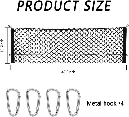 Car Rear Cargo Net with Good Elasticity&Tensile Strength Trunk Net Organizer for SUV Truck,Ideal Car Net Keeps Overlanding Accessories (L 43.3''x15.74'')