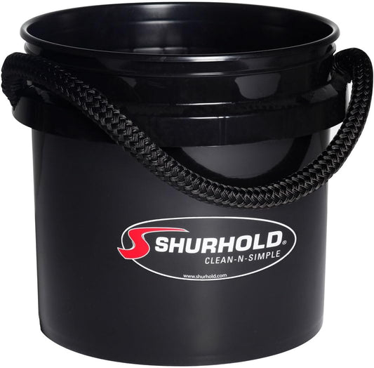 SHURHOLD 3.5 Gallon Heavy Duty World's Best Rope Handle Molded Plastic Bucket, for Boats, Cleaning, Fishing, Storage, and Refuse - White