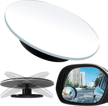 Frameless Car Blind Spot Mirror 2 Pack - Premium Convex HD Glass Round Side Blind Spot Mirrors with Wide Angle View, Eliminate Blind Zones & Parking Assistance for Safe Driving