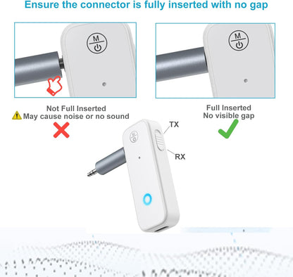 Bluetooth 5.4 AUX Adapter for Car, 2 in 1 Bluetooth Transmitter Receiver for TV Headphones Home Stereo Speaker, Hands-Free Calls, 3.5mm Wireless Audio Adapter