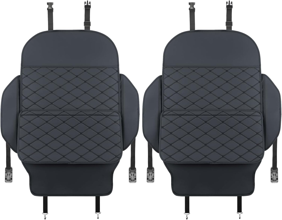 TAIKOO Seat Back Protector + Large Capacity Pocket Storage Organizer,Preventing the Impact of Children Stepping on the Seat Backrest (Black)