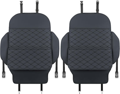 TAIKOO Seat Back Protector + Large Capacity Pocket Storage Organizer,Preventing the Impact of Children Stepping on the Seat Backrest (Black)