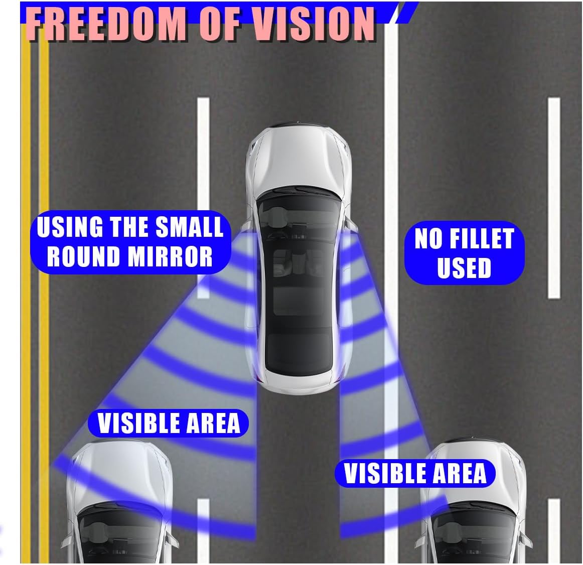 2PCS Heart Shaped Car Blind Spot Mirrors, HD Glass Wide Angle Side Mirrors for Enhanced Safety, Adjustable Frameless Rear View Mirror, Universal Car Exterior Accessories(Heart)