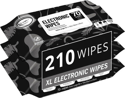 Air Jungles Electronic Wipes Screen Cleaner 70 Count, No Cloth Needed, XL 8"x10" Cleaning for LED Screen, TVs, Computer, Tablet, Phone, Laptops, Monitor, Smart Watch, Headphone and Gaming Equipment