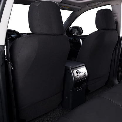 Flying Banner Carbon Fiber Leather Vehicle Seat Covers, Leopard Gray Black, Universal Fit - 8PCS