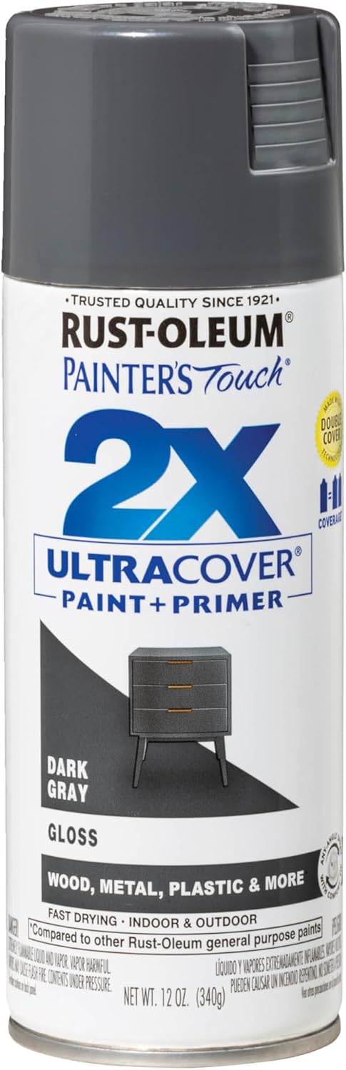 Rust-Oleum 334029 Painter's Touch 2X Ultra Cover Spray Paint, 12 oz, Gloss Clear - Colors E