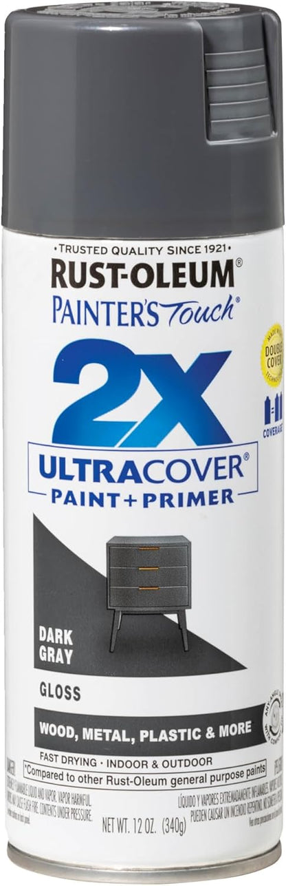 Rust-Oleum 334029 Painter's Touch 2X Ultra Cover Spray Paint, 12 oz, Gloss Clear - Colors E