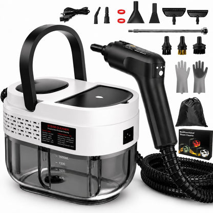 Handheld Steam Cleaner for Home, 2500W High Pressure Steam Cleaner for Car Detailing, 3 Steam Levels, 1600Ml Tank, High Heat Steamer for Bed Bugs, Couch, Furniture, Kitchen, Bathroom, Floors