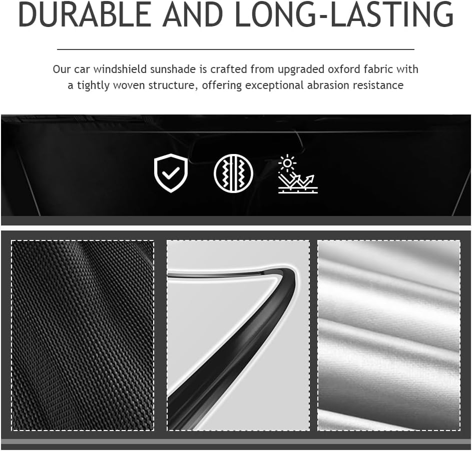 59"x31" Upgraded Car Windshield Sun Shade,Oxford Cloth Sunshade for Car Windshield for Reducing Interior Temperature & Protecting Upholstery,Foldable Cars Sun Shade with Storage Bag