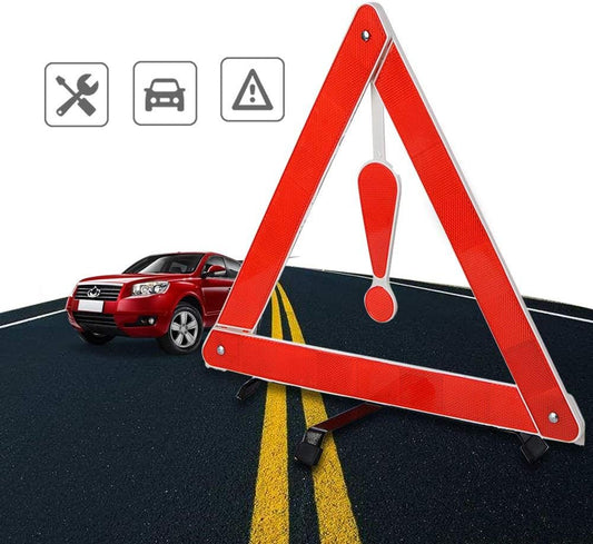 Triangle Reflector,Universal Foldable Emergency Car Truck Van Warning Triangle Signs Road Safety Reflective Exclamation Point Sign Triangle Warning Kit Tool with Carrying Case (1 Pack)