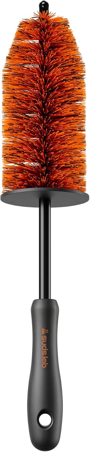 Suds Lab WB Premium Detailing Wheel Brush for All Vehicle Types – 17.7" Ultra-Soft and Scratch-Free Reusable Rim, Wheel, and Tire Brush for Deep Cleaning