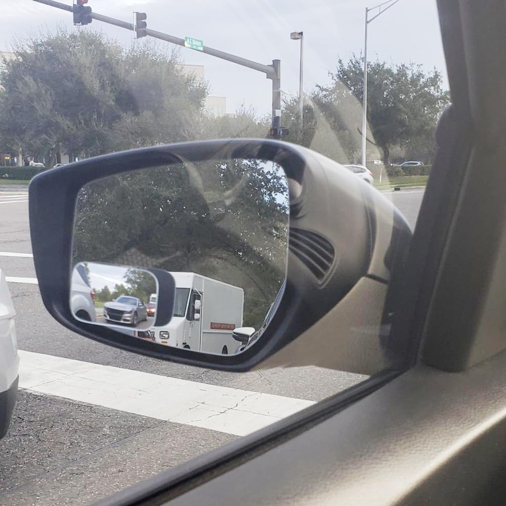 Ampper Blind Spot Mirror, 2" Round HD Glass Frameless Convex Rear View Mirror, Pack of 2