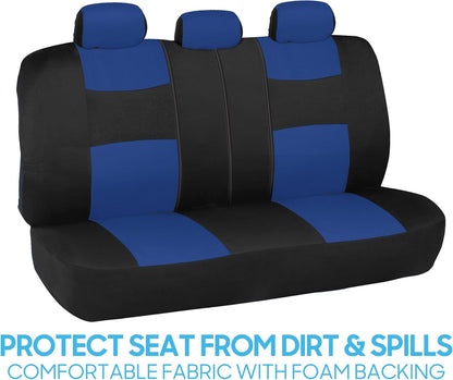 BDK PolyPro Car Seat Covers Full Set in Charcoal on Black – Front and Rear Split Bench for Cars, Easy to Install Cover Set, Accessories Auto Trucks Van SUV