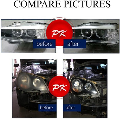 Car Headlight Lens Restoration Kit with 200ml Headlight Repair Liquid,Headlight Polishing Repair Kit for Headlight Lens Restoration Cracks/Yellow/Vague