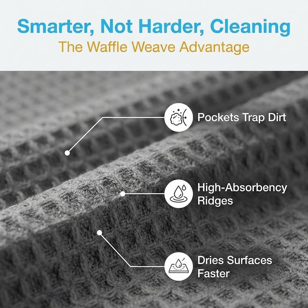 Microfiber Towels for Cars - 15.7" x 15.7" inches, Highly Absorbent Professional Grade Drying Towel Set for Superior Cleaning and Drying Performance - Car Drying & Kitchen Towel - Pack of 3