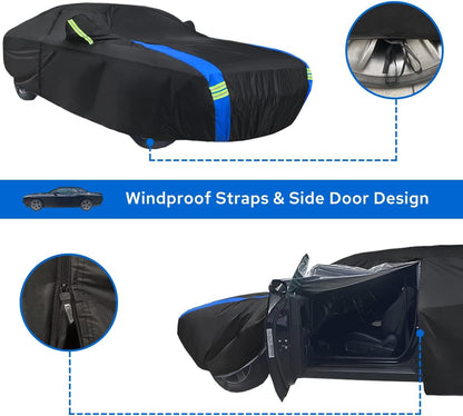 Avecrew Car Cover Waterproof All Weather for Automobiles, Outdoor Heavy Duty Full Exterior Covers for Sedan(194"-208")