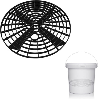 2 PCS Car Wash Bucket Inserts, Auto Detail Dirt Gaurd Buckets Filter Helps Remove Dirt Debris, Dirt Guard Insert Wash Filter Fits 12 Inch Diameter Bucket or 3-5 Gallon Buckets (Black+Red)