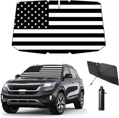 Windshield Sun Shade 2025 Car Accessories 100% Blackout Car Front Windsow Shades Umbrella Automotive Sun Visor Block Heat Insulation Protection (Black Eyes)